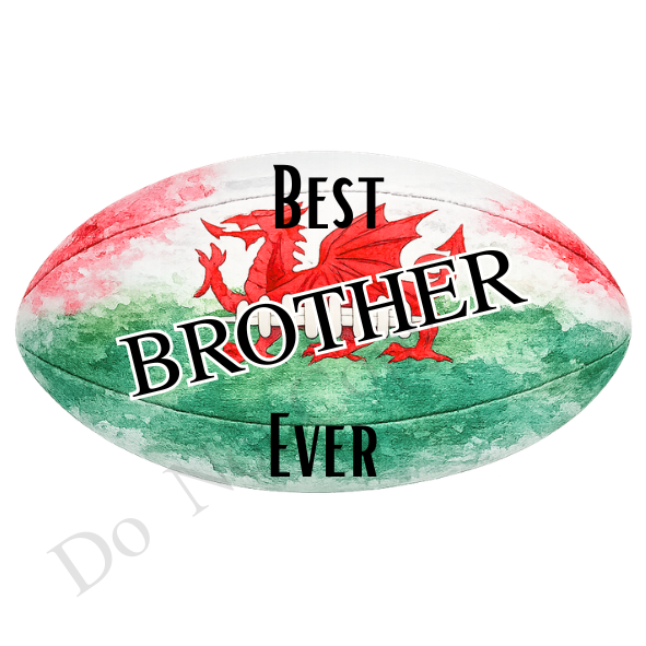 UVDTF Transfer - welsh colours rugby ball suitable for keyrings  (Choice of Names)
