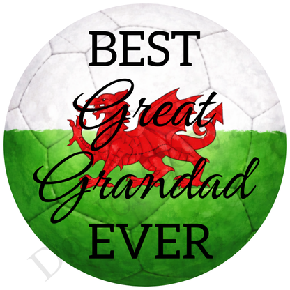 UVDTF Transfer - Wales colour football design suitable for 4cm keyrings  (Choice of Names)