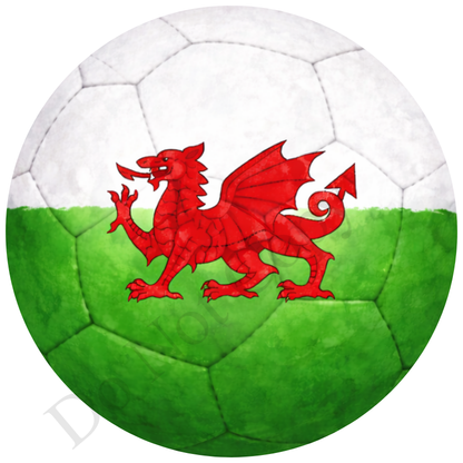 UVDTF Transfer - Wales colour football design suitable for 4cm keyrings  (Choice of Names)