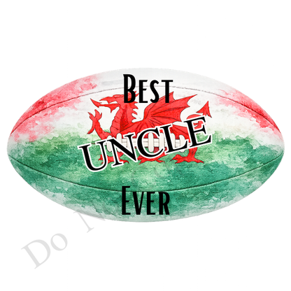 UVDTF Transfer - welsh colours rugby ball suitable for keyrings  (Choice of Names)