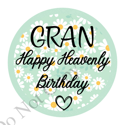 UVDTF Transfer - Beautiful Daisy Birthday Memorial Design for Solar Lights (Choice of Names)