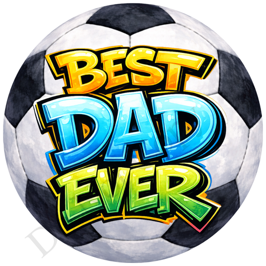UVDTF Transfer - Best dad ever graffiti football design suitable for 4cm keyrings  (Choice of designs)