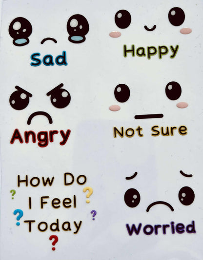UV-DTF Transfer - Emotion keyring UVDTF 6 image sheet