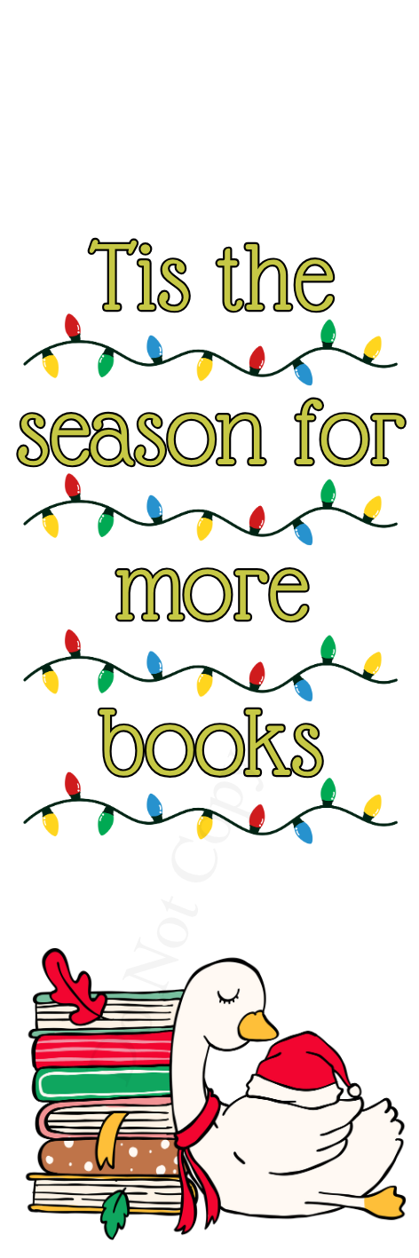 UV-DTF Transfer - Christmas boomark Design Style 4 (for Woodform domed top bookmarks)