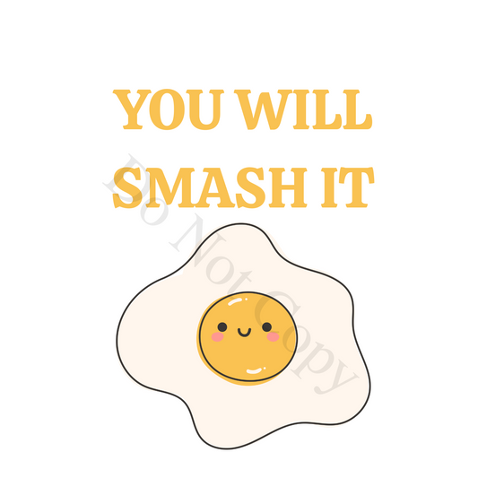 UV-DTF Transfer - You Will Smash It cute egg design for 5cm keyrings