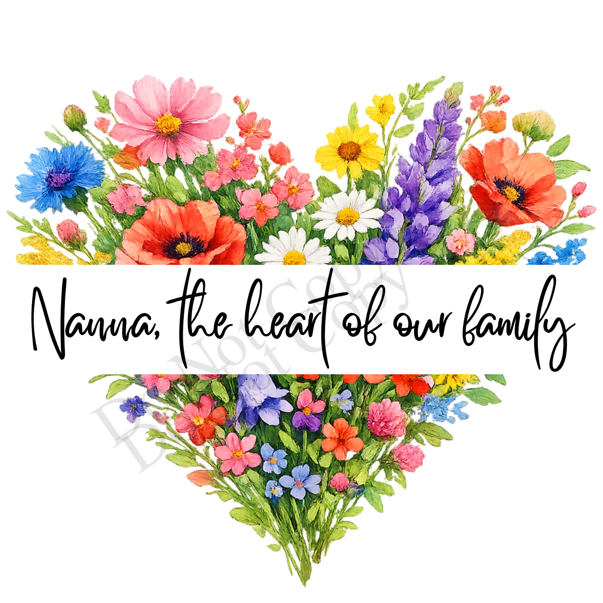 UVDTF Transfer - Beautiful mothers day Heart of our family design with choice of names