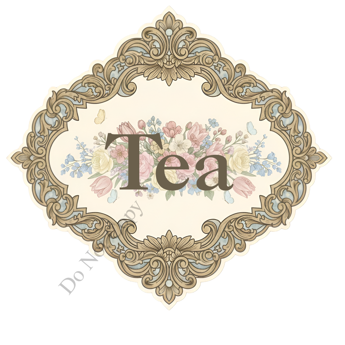 UV-DTF Transfer - Floral retro designs for a range of storage containers (Tea Coffee Sugar)