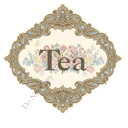 UV-DTF Transfer - Floral retro designs for a range of storage containers (Tea Coffee Sugar)
