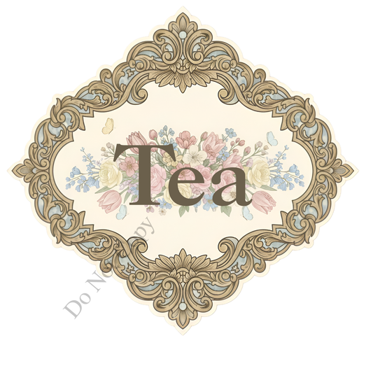 UV-DTF Transfer - Floral retro designs for a range of storage containers (Tea Coffee Sugar)
