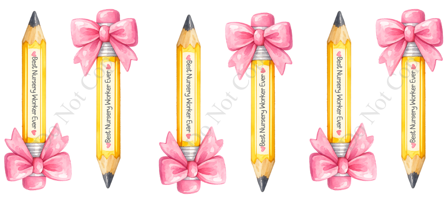 UV-DTF Transfer - Sheet of 6 Best Ever Pencil designs in UVDTF (choice of names)