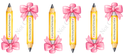 UV-DTF Transfer - Sheet of 6 Best Ever Pencil designs in UVDTF (choice of names)