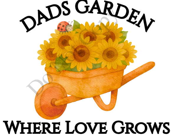 UVDTF Transfer - Dad or Grandad Garden Flower Solar Light Design (Choice of Names)