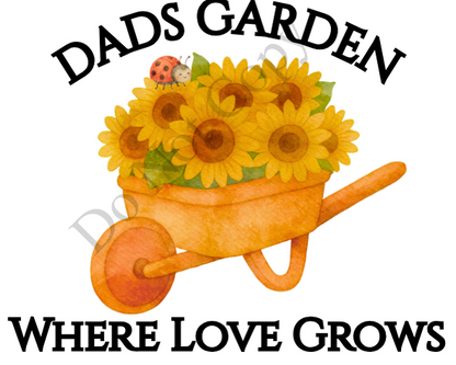 UVDTF Transfer - Dad or Grandad Garden Flower Solar Light Design (Choice of Names)