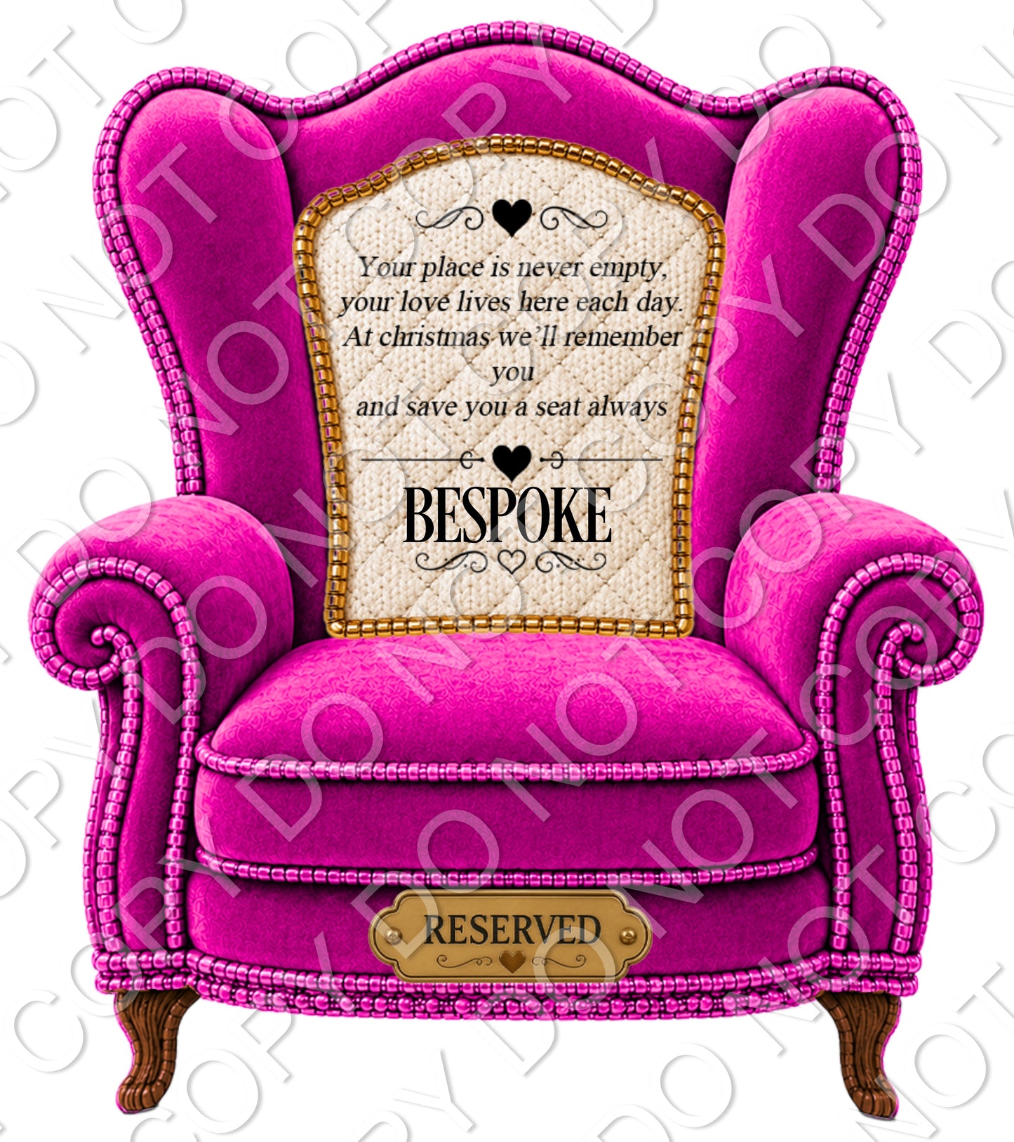 UV-DTF Transfer - Memorial Chairs to fit Woodform Acrylic Hanging Chairs Style 2 (Bespoke)