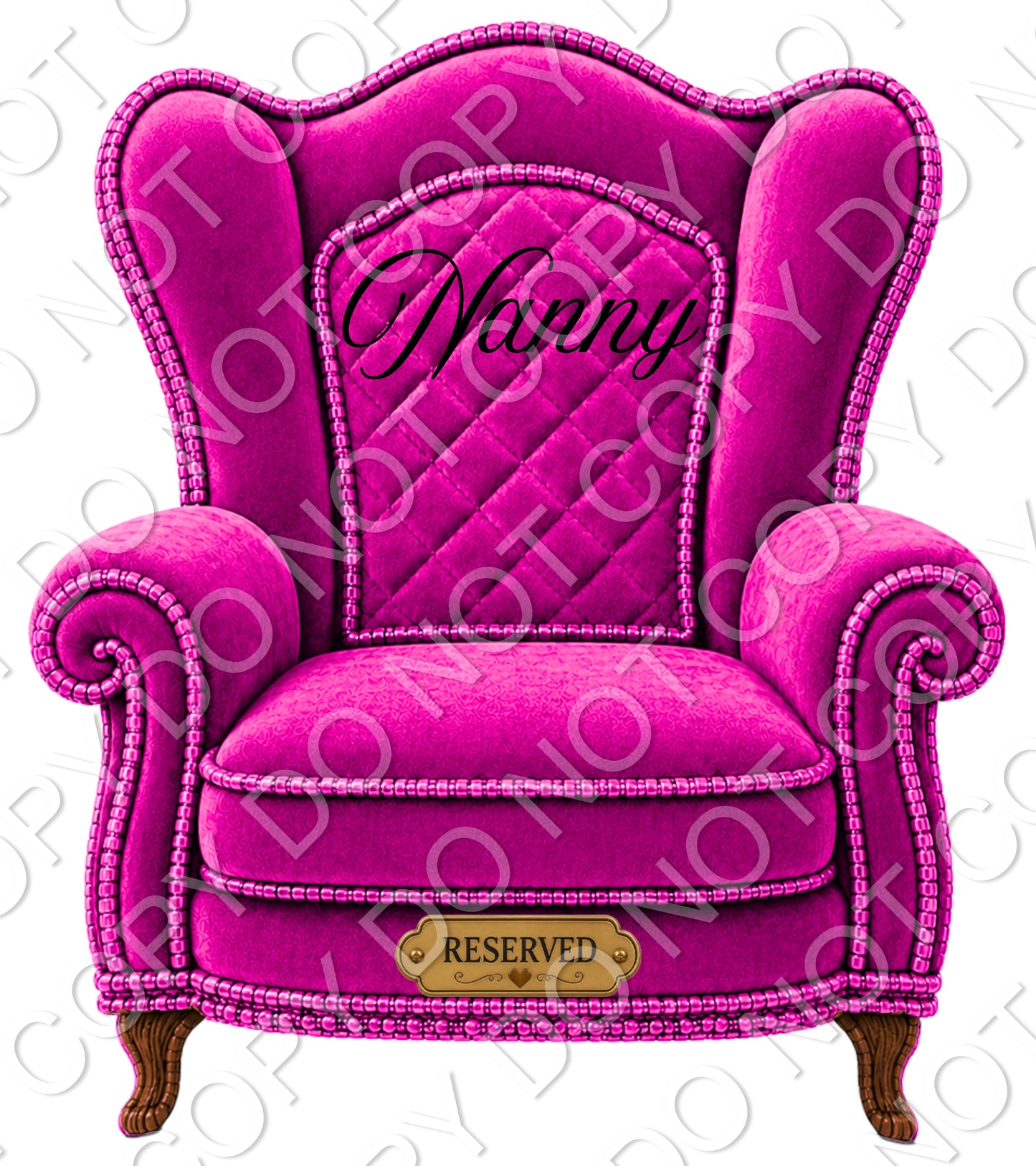 UVDTF Transfer - Memorial Chairs with Names to fit Woodform Acrylic Hanging Chairs (Pink)