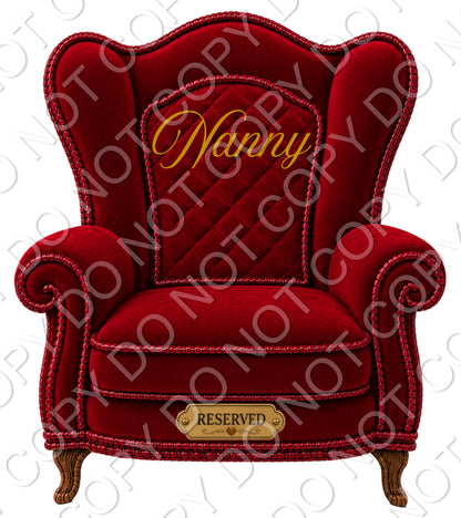 UVDTF Transfer - Memorial Chairs with Names to fit Woodform Acrylic Hanging Chairs (Red)