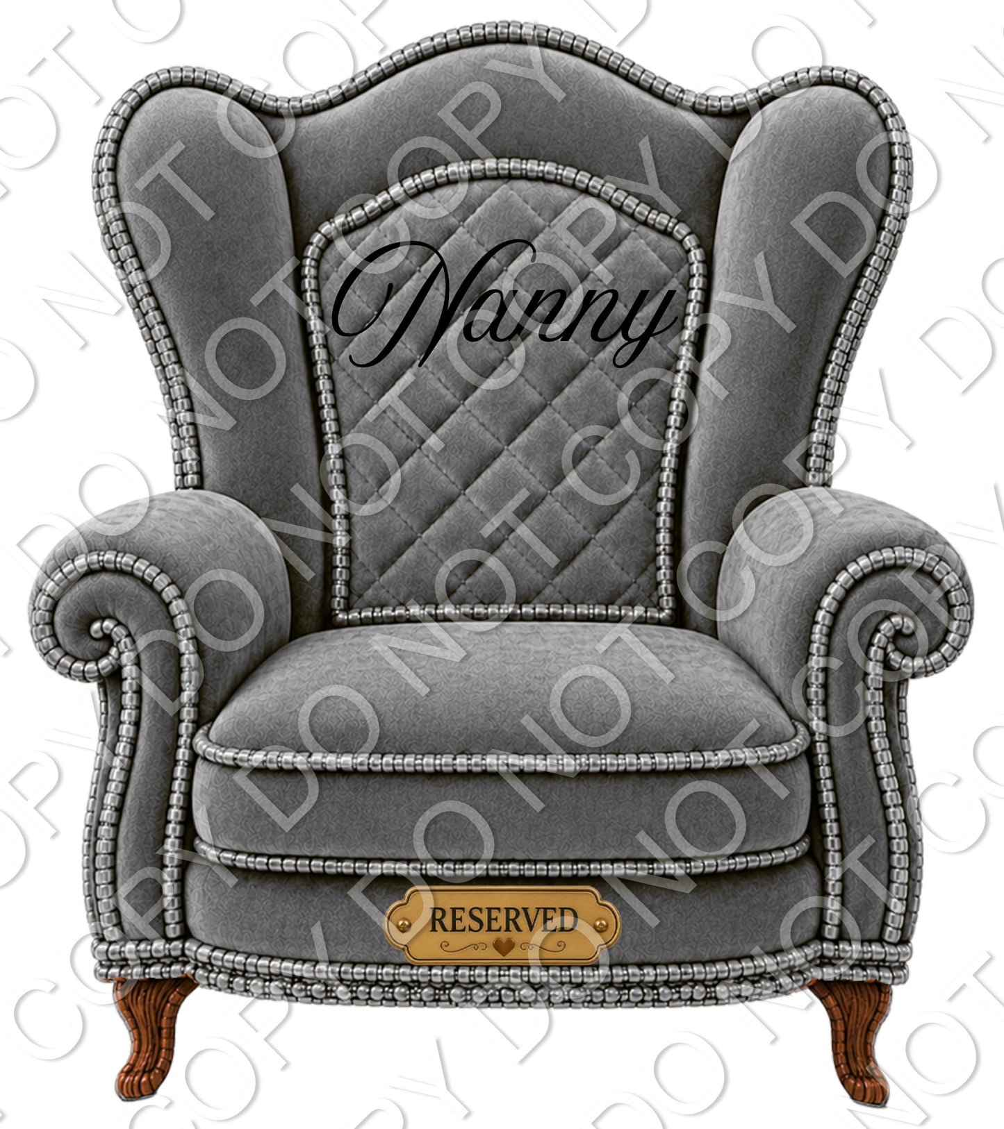 UVDTF Transfer - Memorial Chairs with Names to fit Woodform Acrylic Hanging Chairs (Grey)