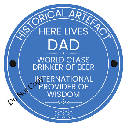 UV-DTF Transfer - Dad/Grandad historical plaque design