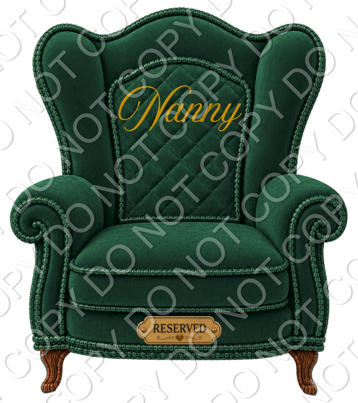 UVDTF Transfer - Memorial Chairs with Names to fit Woodform Acrylic Hanging Chairs (Green)