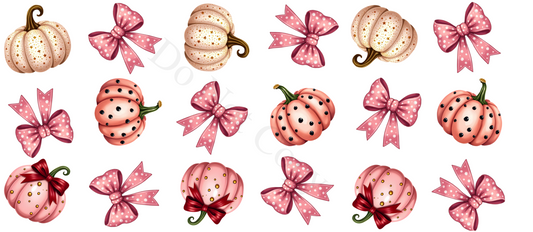 UV-DTF Transfer - Cute Pink Pumpkin full libby cup wrap