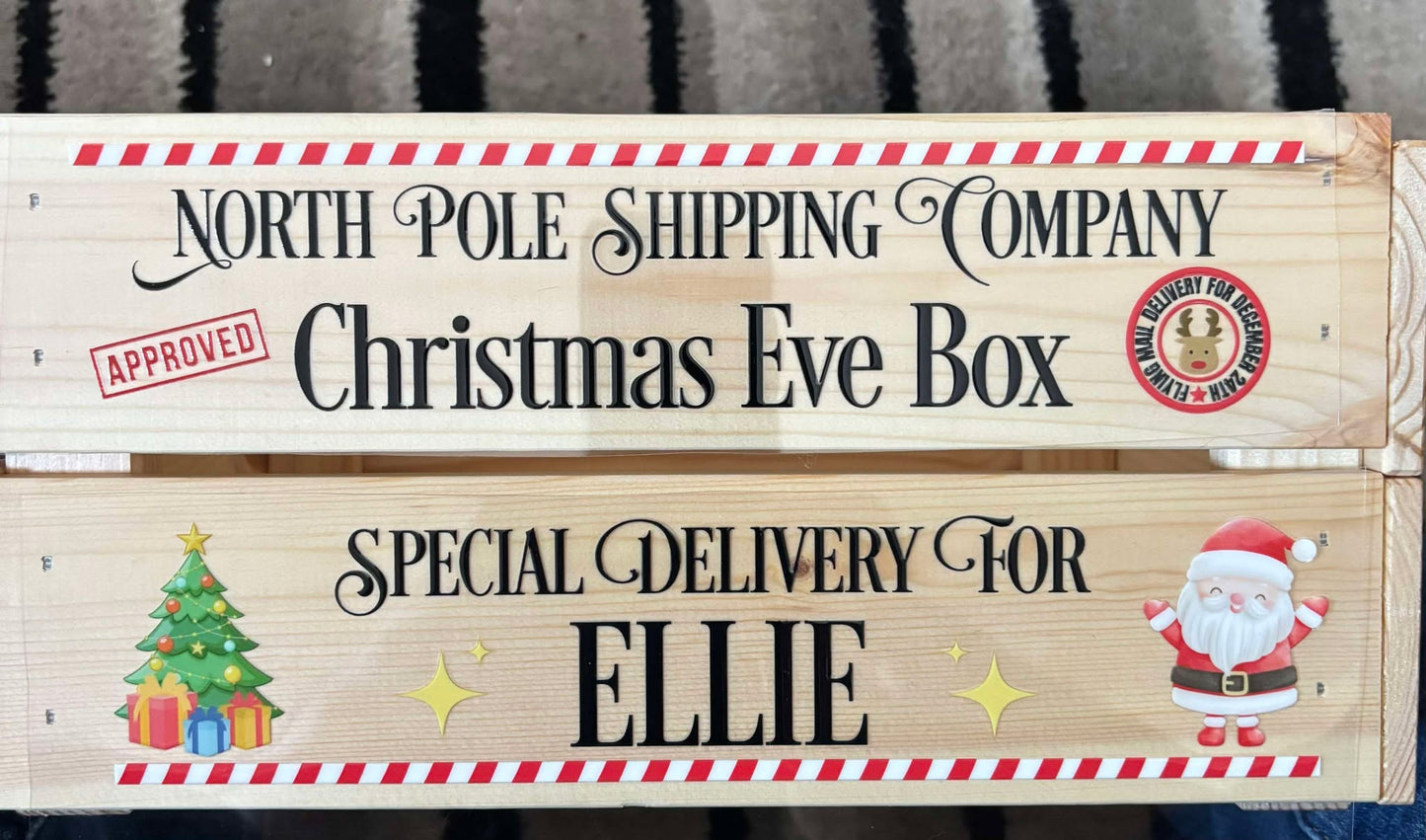 UV-DTF Transfer - Christmas Eve Box Crate Design for Ikea Knagglig sized crates (Bespoke)