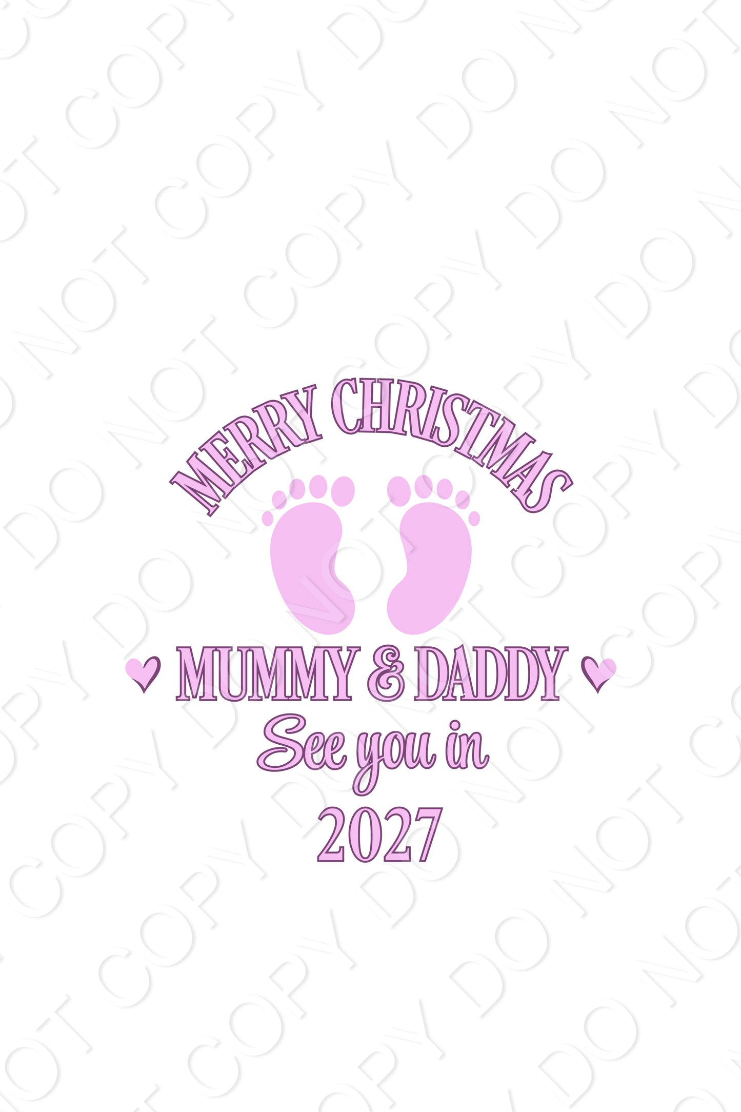 UV-DTF Transfer - Mummy and Daddy see you in 2027 for Woodform and Craft Shapes Direct  10cm tall bauble