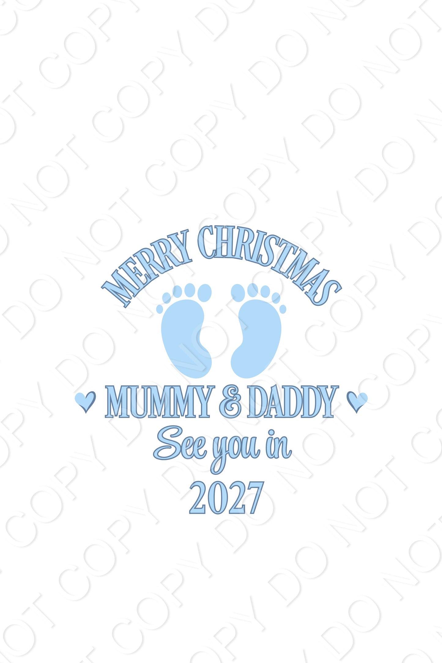 UV-DTF Transfer - Mummy and Daddy see you in 2027 for Woodform and Craft Shapes Direct  10cm tall bauble
