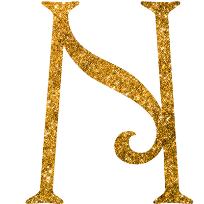 DTF Transfer - Gold Glitter Alphabet for Christmas Sacks Bespoke for you to add a Name