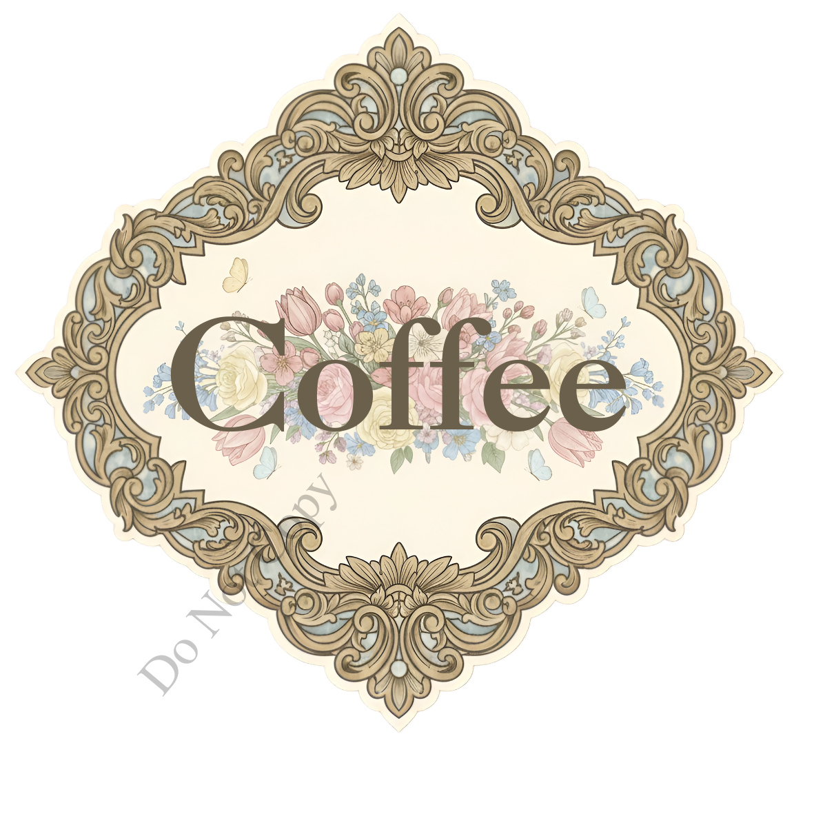 UV-DTF Transfer - Floral retro designs for a range of storage containers (Tea Coffee Sugar)