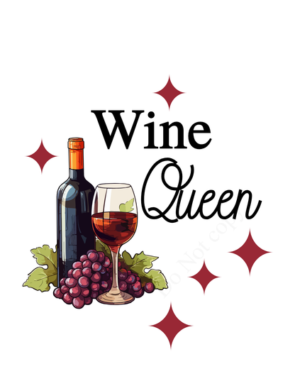UV-DTF Transfer - Alcohol Queen designs for Woodform and Craft Shapes Direct baubles