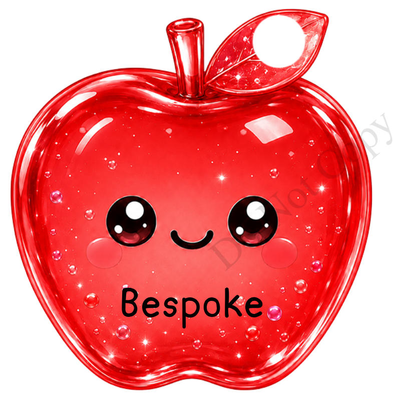 UVDTF Transfer - Cartoon Squishy Apple Cute Keyring Design (Bespoke)