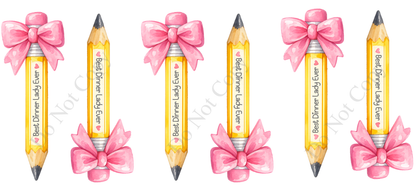 UV-DTF Transfer - Sheet of 6 Best Ever Pencil designs in UVDTF (choice of names)