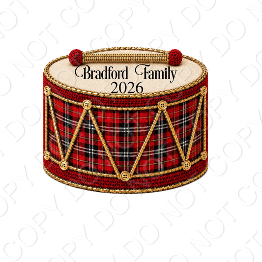 UV-DTF Transfer - Christmas Family Drums to fit Woodform Acrylic Hanging Drums (Bespoke)