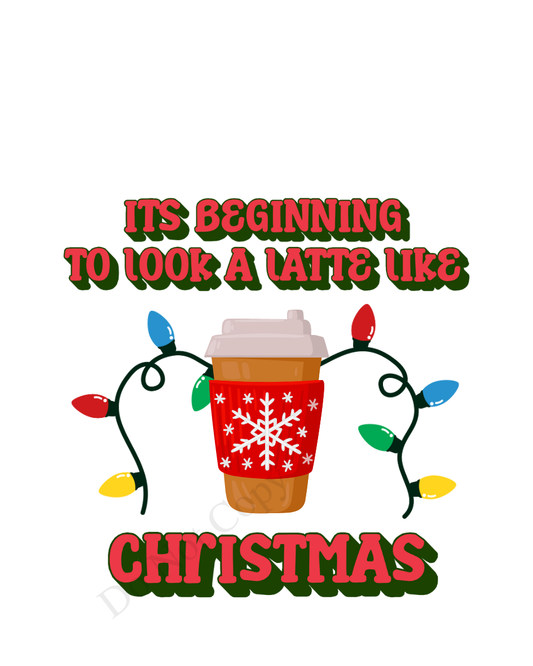 UV-DTF Transfer -  Looking a Latte like Christmas - For woodform 10cm tall baubles