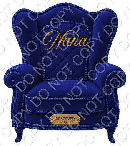 UVDTF Transfer - Memorial Chairs with Names to fit Woodform Acrylic Hanging Chairs (Blue)