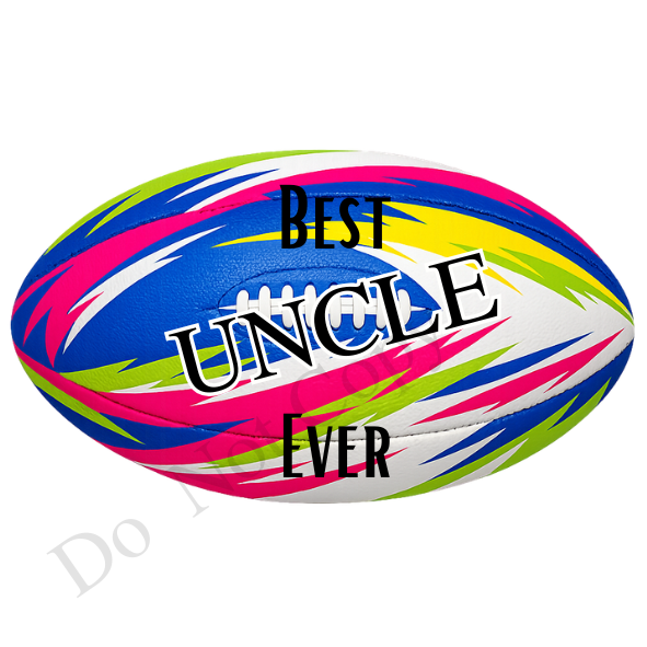 UVDTF Transfer - Vivid colour rugby ball suitable for keyrings  (Choice of Names)
