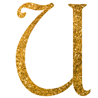 DTF Transfer - Gold Glitter Alphabet for Christmas Sacks Bespoke for you to add a Name
