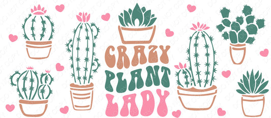 UV-DTF Transfer - Cup Wrap for 16oz Libby Cup - Crazy Plant Lady