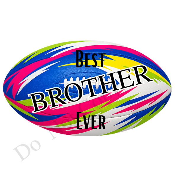 UVDTF Transfer - Vivid colour rugby ball suitable for keyrings  (Choice of Names)