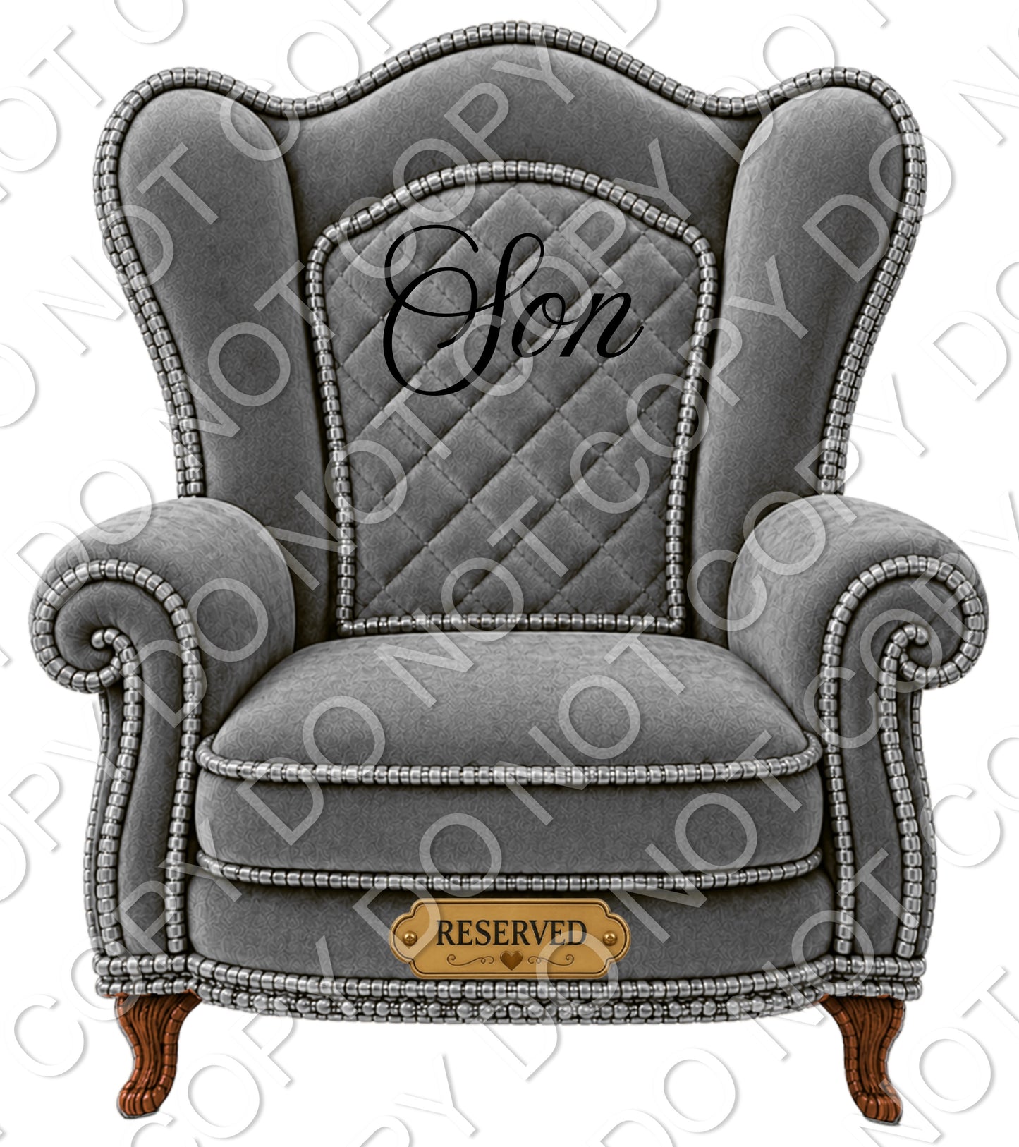UVDTF Transfer - Memorial Chairs with Names to fit Woodform Acrylic Hanging Chairs (Grey)