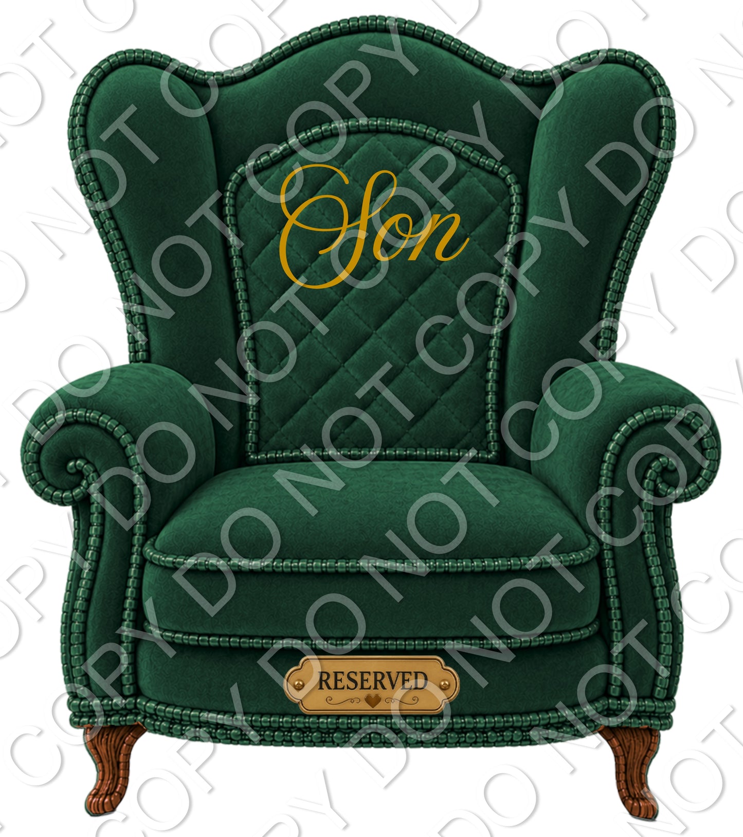 UVDTF Transfer - Memorial Chairs with Names to fit Woodform Acrylic Hanging Chairs (Green)