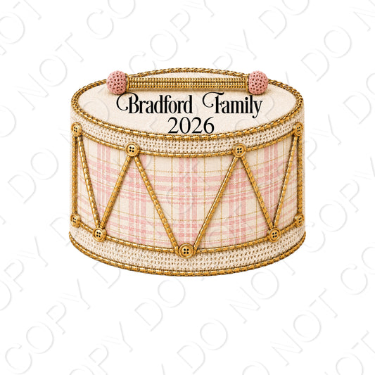 UV-DTF Transfer - Christmas Family Drums to fit Woodform Acrylic Hanging Drums (Bespoke)