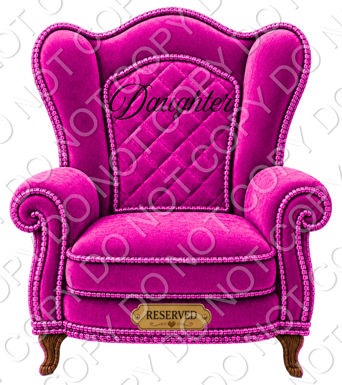 UVDTF Transfer - Memorial Chairs with Names to fit Woodform Acrylic Hanging Chairs (Pink)