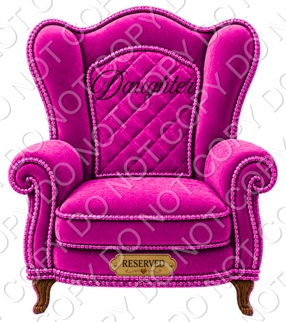 UVDTF Transfer - Memorial Chairs with Names to fit Woodform Acrylic Hanging Chairs (Pink)