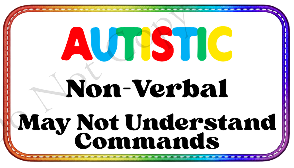 UVDTF Transfer - Autism & Special Needs 7x4cm information decal.