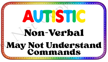 UVDTF Transfer - Autism & Special Needs 7x4cm information decal.