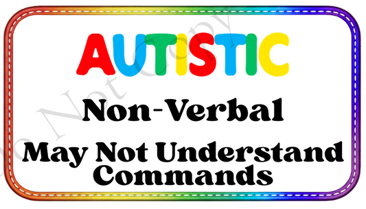UVDTF Transfer - Autism & Special Needs 7x4cm information decal.