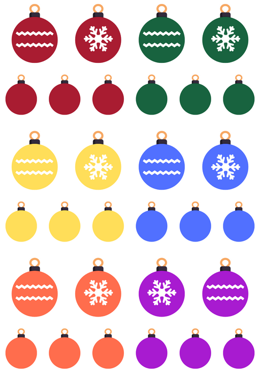 UV-DTF Transfer - Christmas Mix & Match Sheets Christmas Baubles