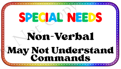 UVDTF Transfer - Autism & Special Needs 7x4cm information decal.