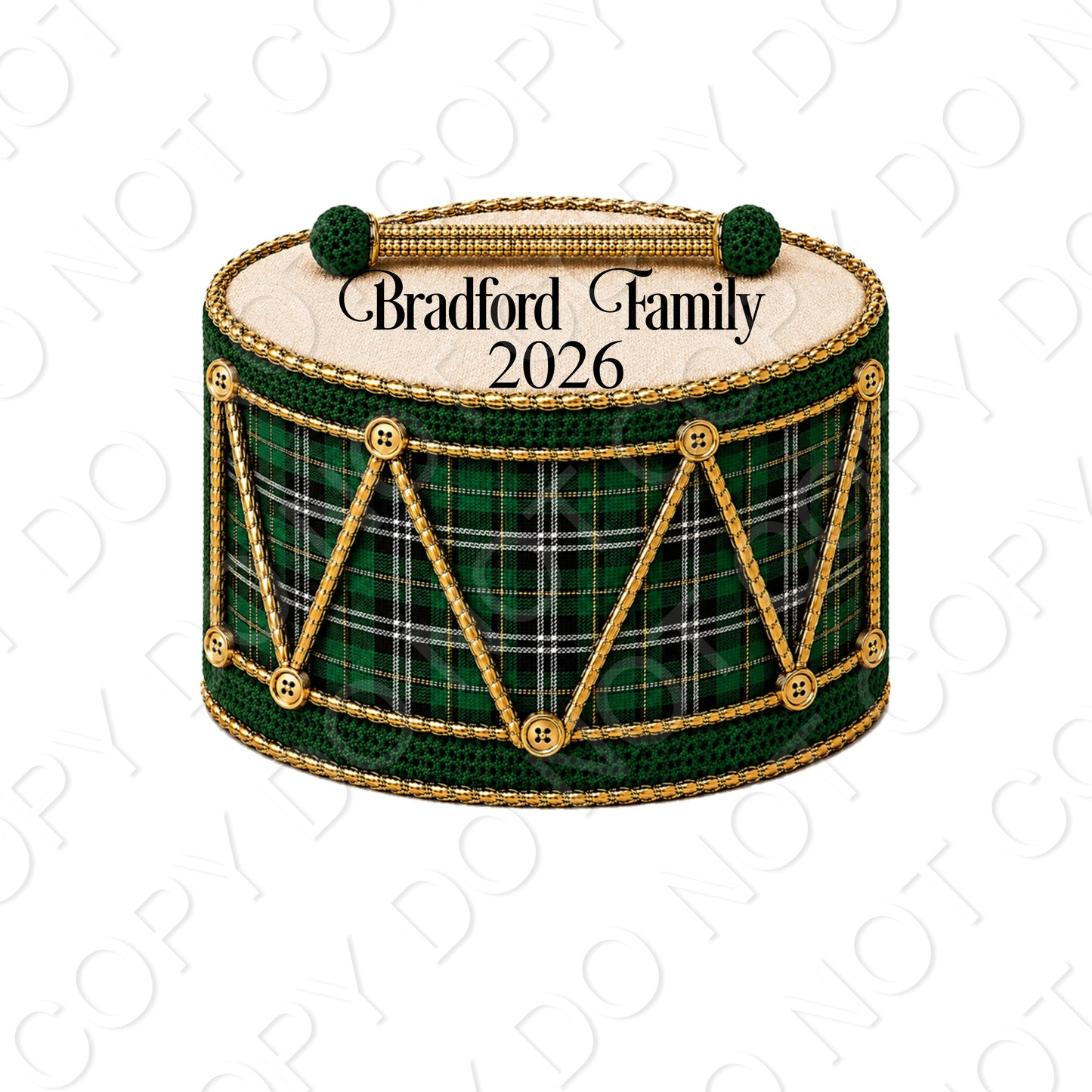 UV-DTF Transfer - Christmas Family Drums to fit Woodform Acrylic Hanging Drums (Bespoke)